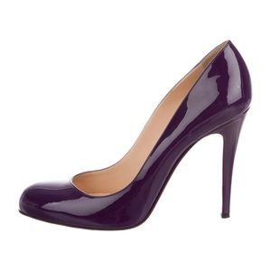 Christian Louboutin Patent Leather Round-Toe Purple Pumps Size IT 39